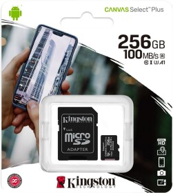 Карта пам’яті Kingston Canvas Select Plus microSDXC 256 ГБ з SD-адаптером