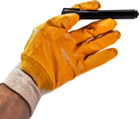 Рукавички робочі Intertool трикотажні з нітриловим покриттям жовті