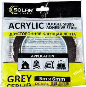 Двосторонній скотч Solar DS3065 на акриловій основі 6 мм x 5 м