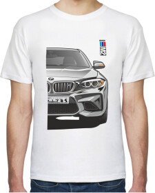 Футболка мужская Avtolife классическая BMW M2 White белая принт спереди и сзади