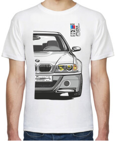 Футболка мужская Avtolife BMW E46 MotorSport White белая принт спереди и сзади