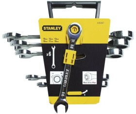 Набор ключей комбинированных трещоточных Stanley MaxiDrive Plus 4-89-907 10-19 мм с шарниром 6 шт