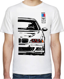 Футболка мужская Avtolife классическая BMW E39 MotorSport White белая принт спереди и сзади