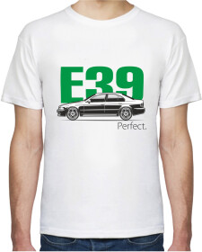 Футболка мужская Avtolife классическая BMW E39 Perfect Green белая принт спереди