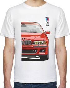 Футболка мужская Avtolife BMW E39 MotorSport ver2 Red белая принт спереди и сзади