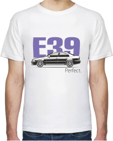 Футболка мужская Avtolife классическая BMW E39 Perfect Violet белая принт спереди