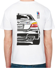 Футболка чоловіча Avtolife класична BMW E60 MotorSport White біла принт ззаду