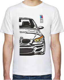 Футболка мужская Avtolife BMW E60 MotorSport White белая принт спереди и сзади
