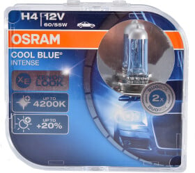 Автолампа Osram Cool Blue Intense H4 P43t 55 W 60 W светло-голубая 64193cbihcb