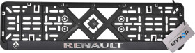 Рамка номерного знака Vitol 50272 цвет черный на Renault пластик