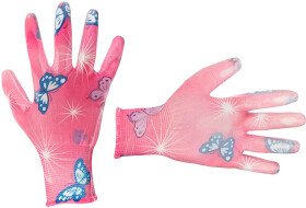 Рукавички робочі Intertool трикотажні з поліуретановим покриттям рожеві