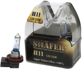 Автолампа Shafer Super Vision Ultra +100% H11 PGJ19-2 55 W прозоро-блакитна SL3011