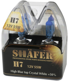Автолампа Shafer High Blue top Crystal White +50% H7 PX26d 55 W синяя SL3007C