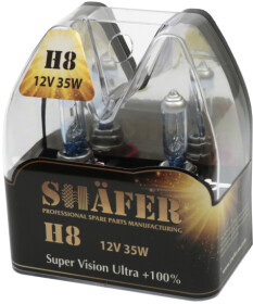 Автолампа Shafer Super Vision Ultra +100% H8 PGJ19-1 35 W прозрачно-голубая SL3008