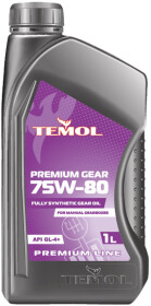 Трансмісійна олива TEMOL Premium Gear GL-4+ GL-4 75W-80 синтетична