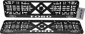 Комплект рамок номерного знака Poputchik 24-004 цвет черный на Ford