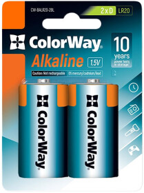 Батарейка Color Way Alkaline Power CW-BALR20-2BL D 1,5 V 2 шт