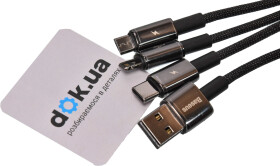 Кабель 3 в 1 Baseus USB - Apple Lightning - type-C - Micro USB Tungsten Gold One-for-three CAMLTWJ-01 1,5 м