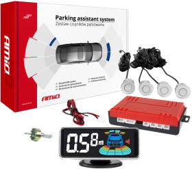 Парктронік Amio Led-Graf 3D 4 сріблясті датчики 4 шт.