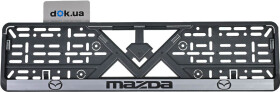 Рамка номерного знака Штурмовик 4453 цвет чёрный с серебристым на Mazda