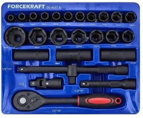 Набір торцевих головок та компонентів Forcekraft FK-4027-K 1/2