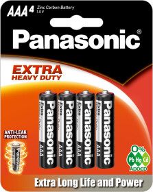 Батарейка Panasonic Extra Heavy Duty R03NP/4S AAA (мизинчиковая) 1,5 V 4 шт