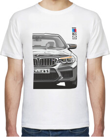 Футболка чоловіча Avtolife класична BMW F90 MotorSport White біла принт спереду