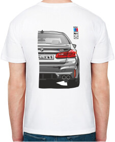 Футболка мужская Avtolife классическая BMW F90 MotorSport White белая принт сзади
