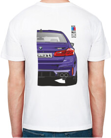 Футболка мужская Avtolife классическая BMW F90 MotorSport Violet белая принт сзади
