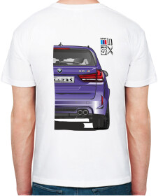 Футболка мужская Avtolife классическая BMW X5 F85 MotorSport Violet белая принт сзади