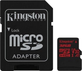 Карта памяти Kingston Canvas React microSDHC 32 ГБ с SD-адаптером