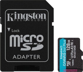 Карта памяти Kingston Canvas Go! Plus microSDXC 128 ГБ с SD-адаптером