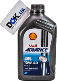 Моторное масло 4T Shell Advance Ultra 10W-40 синтетическое