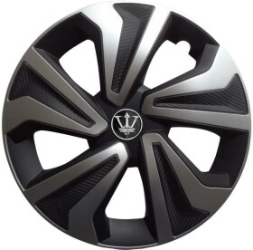 Комплект ковпаків на колеса Carface Evo Kango колір чорний + сріблястий карбонова