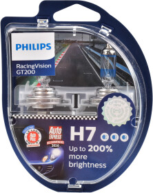 Автолампа Philips RacingVision GT200 H7 PX26d 55 W прозоро-блакитна 12972RGTS2