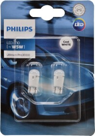 Автолампа Philips Ultinon Pro3000 W5W W2,1x9,5d 0,6 W белая 11961U30CWB2
