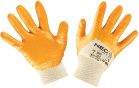 Рукавички робочі Neo Tools хб з нітриловим покриттям помаранчеві
