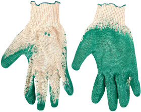 Перчатки рабочие Top Tools хб с резиновым покрытием зеленые