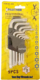 Набір ключів TORX Partner PA-609 T10H-T50H 9