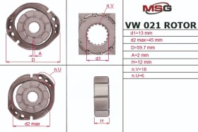 Насос ГУР MSG VW021ROTOR