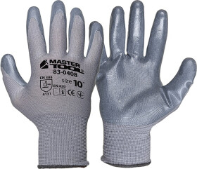 Рукавички робочі MasterTool трикотажні з нітриловим покриттям сірі