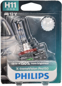 Автолампа Philips X-tremeVision Pro150 H11 PGJ19-2 55 W прозрачно-голубая 12362XVPB1