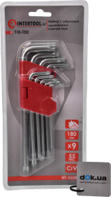 Набор ключей TORX Intertool HT0608 T10-T50 9 шт