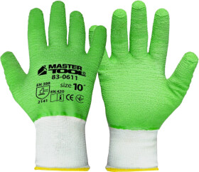 Перчатки рабочие MasterTool трикотажные с латексным покрытием зеленые