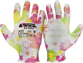 Рукавички робочі MasterTool Мальва трикотажні з поліуретановим покриттям рожеві
