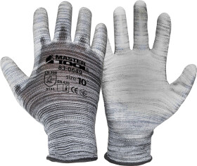 Рукавички робочі MasterTool Меланж трикотажні з поліуретановим покриттям сірі
