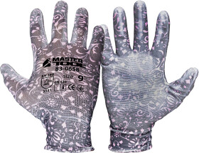 Рукавички робочі MasterTool Орхідея трикотажні з поліуретановим покриттям сірі