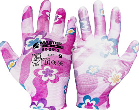 Рукавички робочі MasterTool Фіалка трикотажні з поліуретановим покриттям рожеві