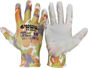 Рукавички робочі MasterTool Хакі трикотажні з поліуретановим покриттям камуфляжні