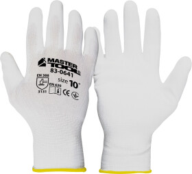 Рукавички робочі MasterTool трикотажні з поліуретановим покриттям білі